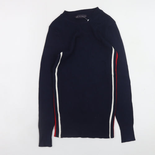 Marks and Spencer Women's Blue Knit Long Sleeve Slim Fit Top Size 8