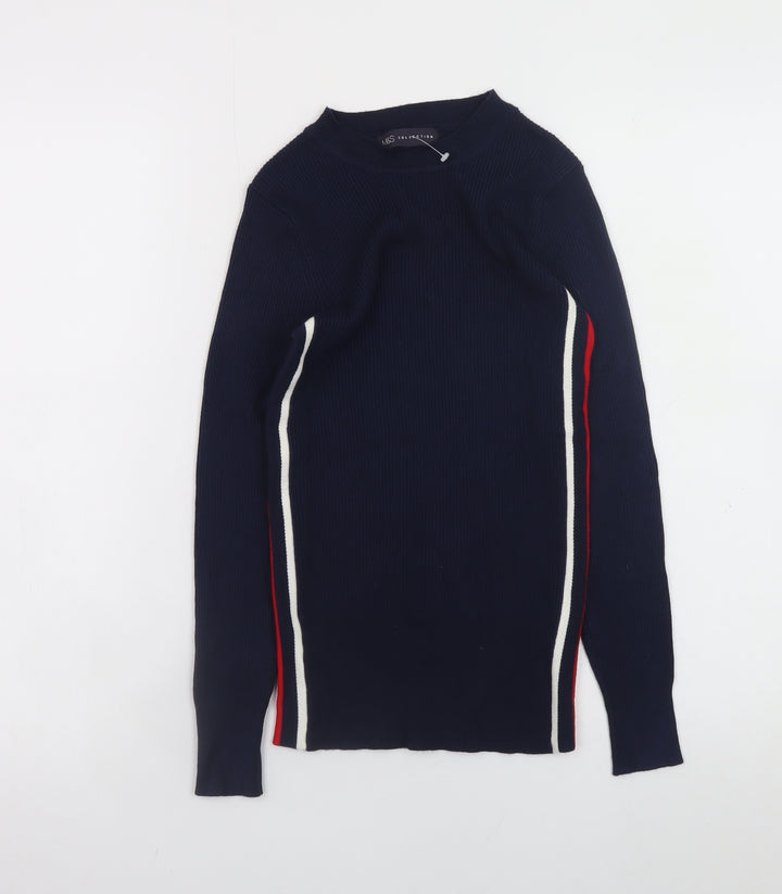 Marks and Spencer Women's Blue Knit Long Sleeve Slim Fit Top Size 8