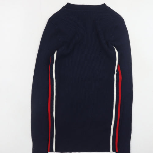 Marks and Spencer Women's Blue Knit Long Sleeve Slim Fit Top Size 8