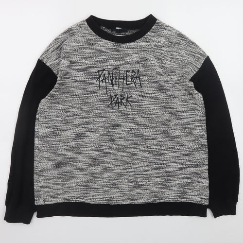 BDG Womens Black Grey Pullover Jumper Small Crew Neck Casual Knit