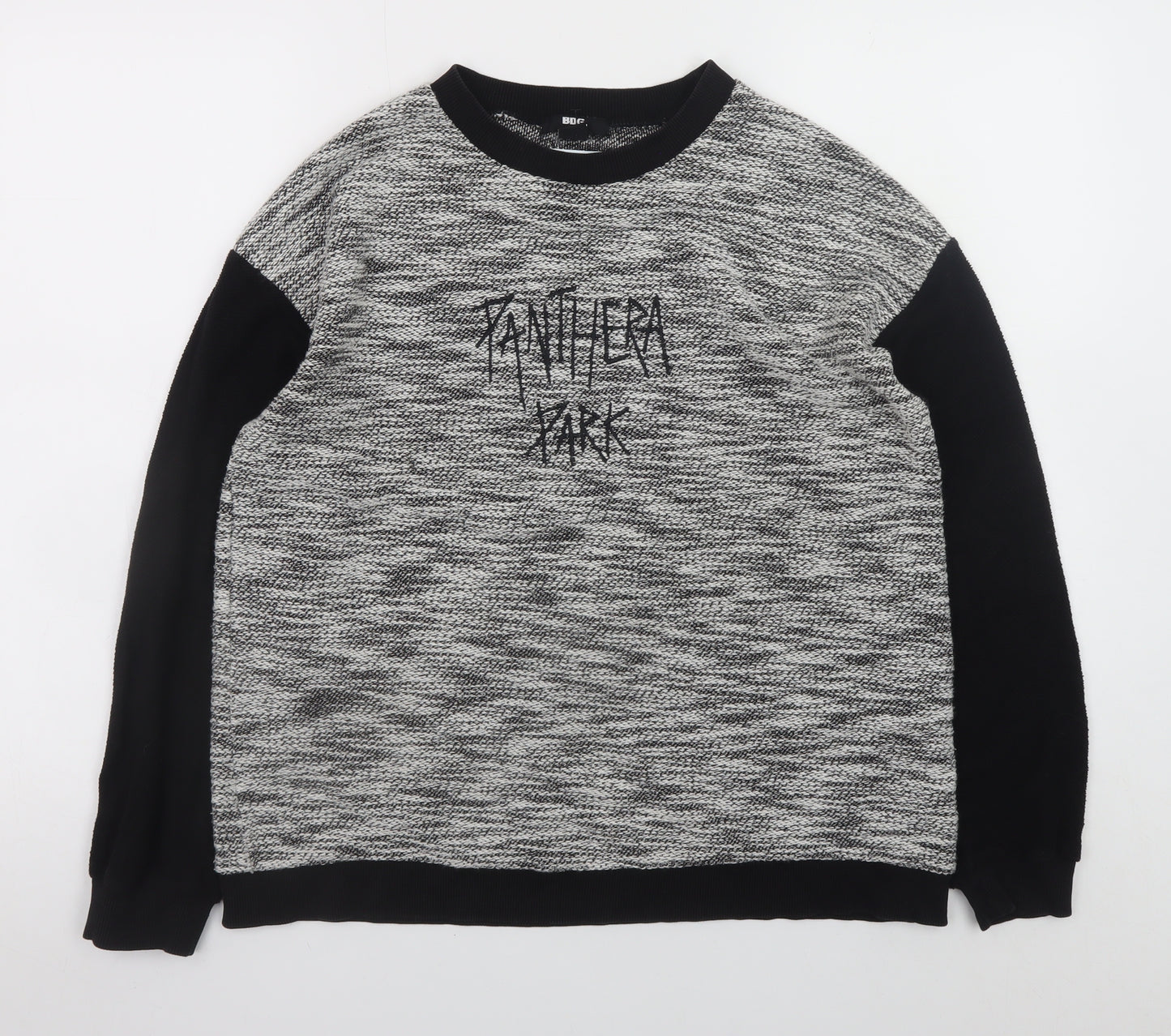 BDG Womens Black Grey Pullover Jumper Small Crew Neck Casual Knit
