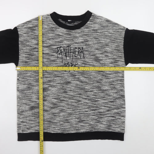 BDG Womens Black Grey Pullover Jumper Small Crew Neck Casual Knit
