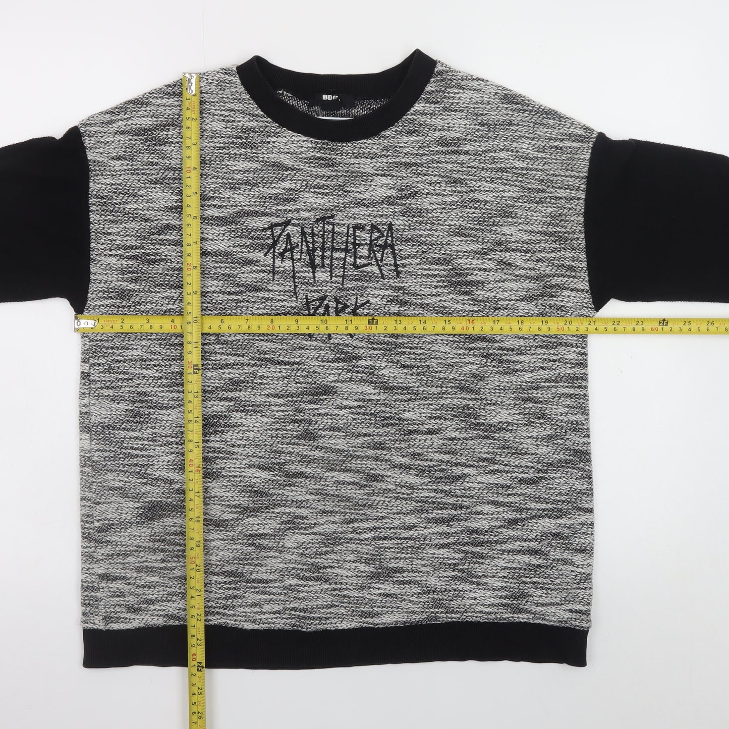 BDG Womens Black Grey Pullover Jumper Small Crew Neck Casual Knit