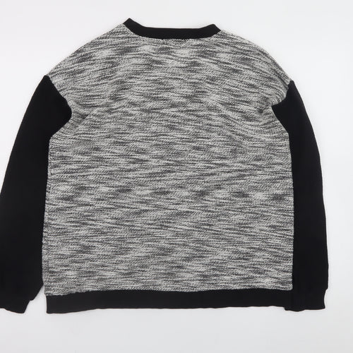 BDG Womens Black Grey Pullover Jumper Small Crew Neck Casual Knit