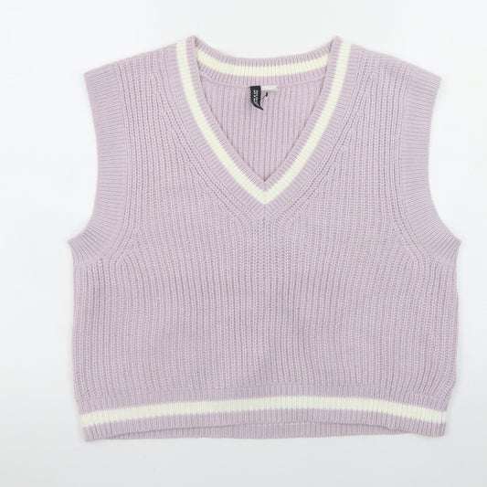 H&M Divided Women’s Purple V-Neck Knit Sleeveless Vest Size 12
