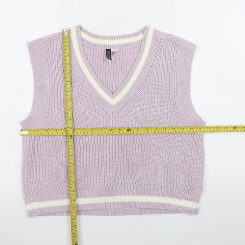 H&M Divided Women’s Purple V-Neck Knit Sleeveless Vest Size 12