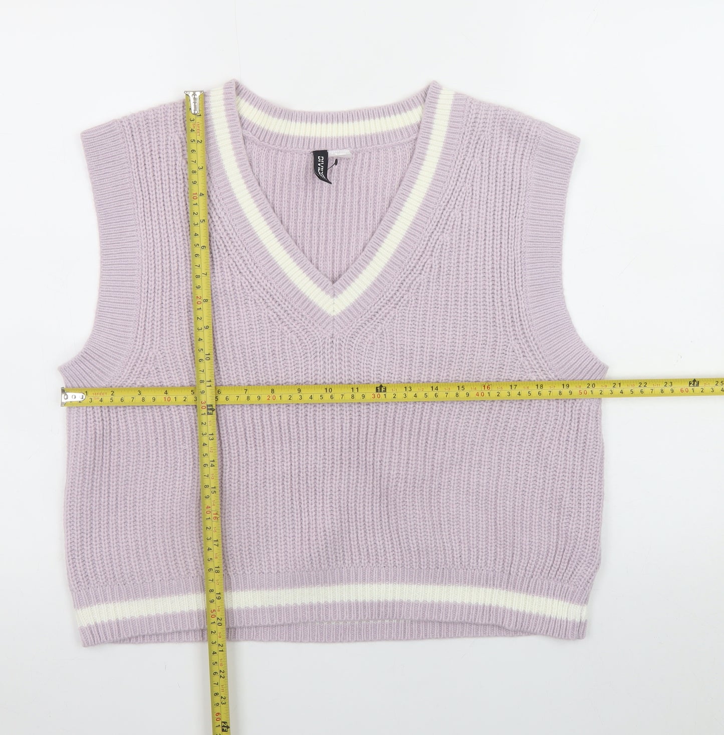 H&M Divided Women’s Purple V-Neck Knit Sleeveless Vest Size 12