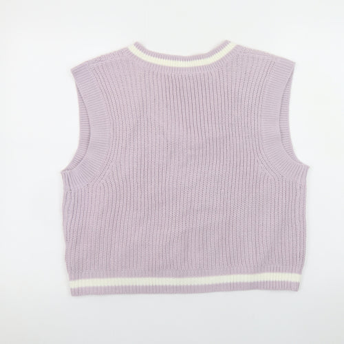 H&M Divided Women’s Purple V-Neck Knit Sleeveless Vest Size 12