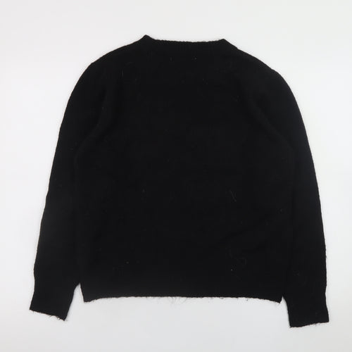 Accessorize Women’s Black ‘Smile’ Knit Pullover Jumper Size M 12-14