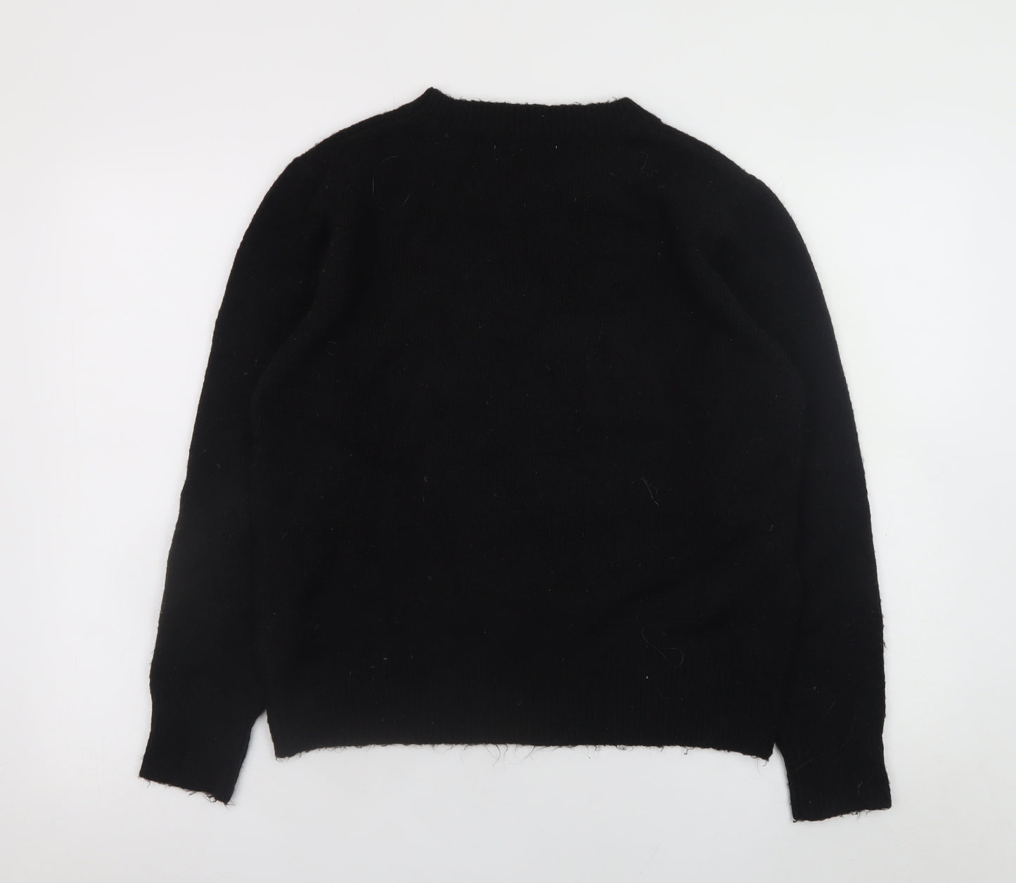 Accessorize Women’s Black ‘Smile’ Knit Pullover Jumper Size M 12-14