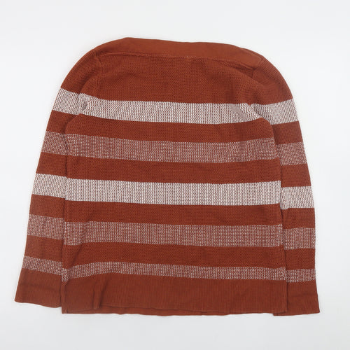 Market & Spruce Women's Brown Striped Knit Pullover Jumper Size L