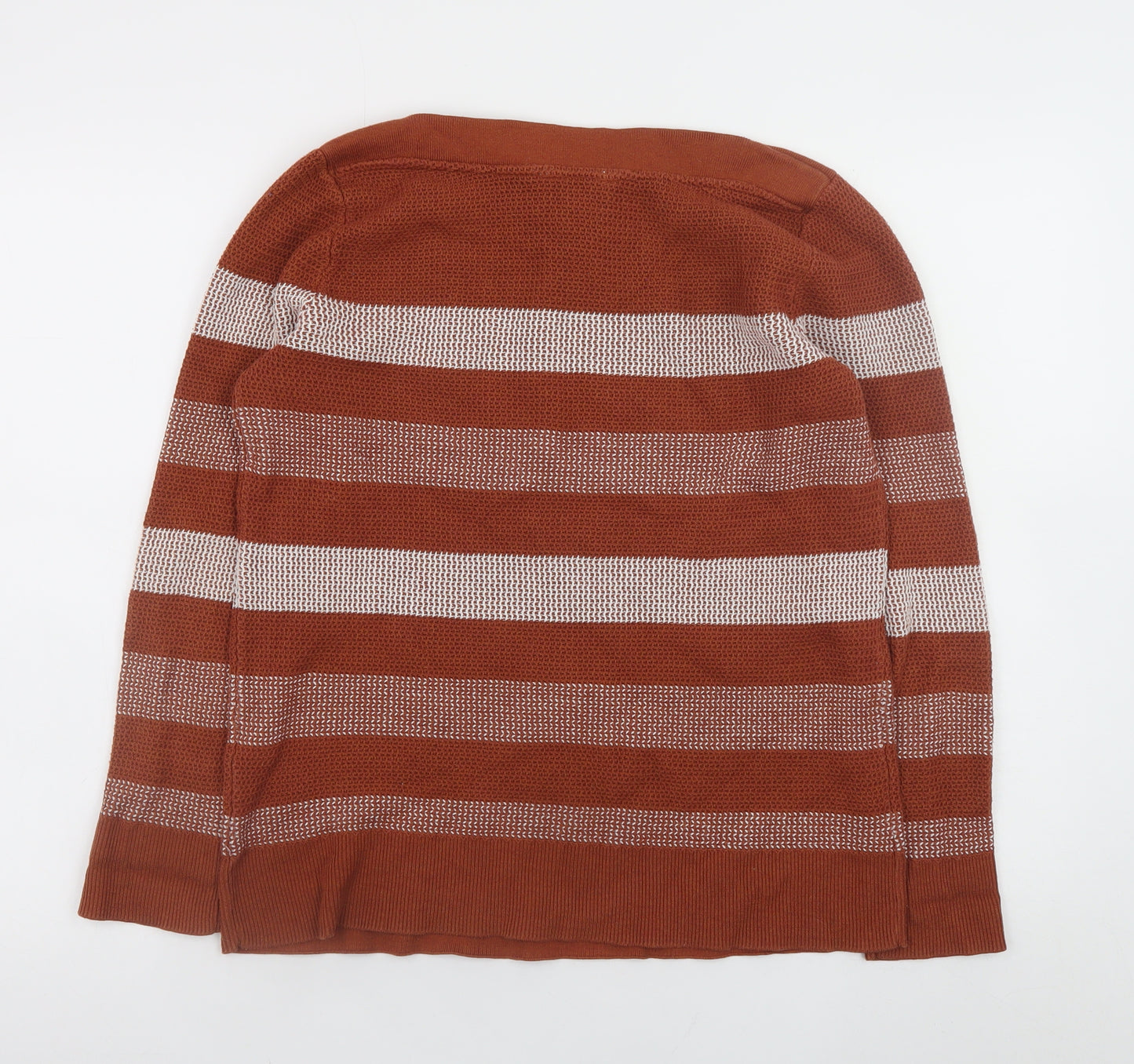 Market & Spruce Women's Brown Striped Knit Pullover Jumper Size L