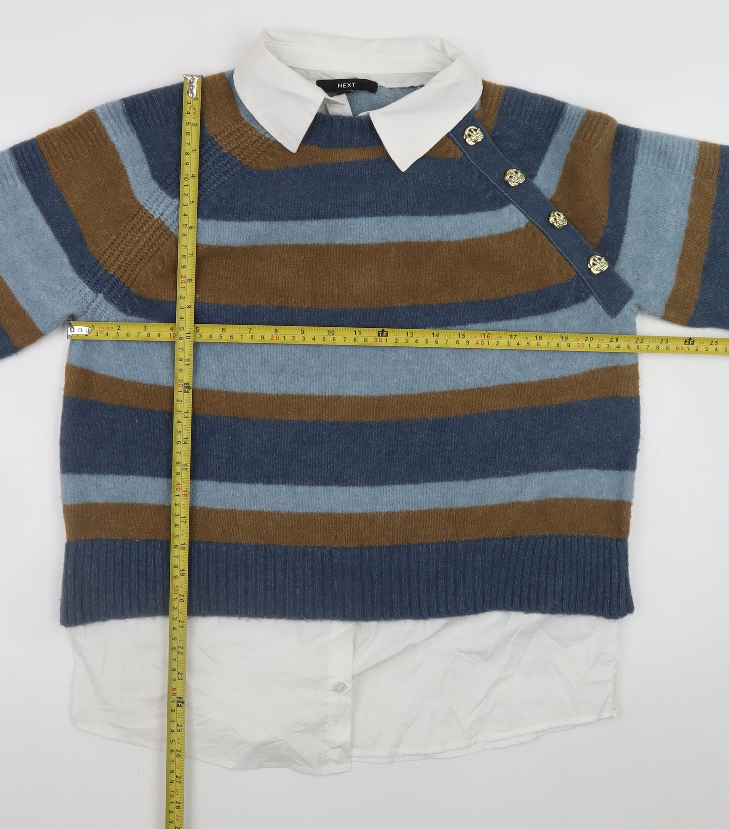 Next Women's Multicoloured Striped Pullover Jumper Size S