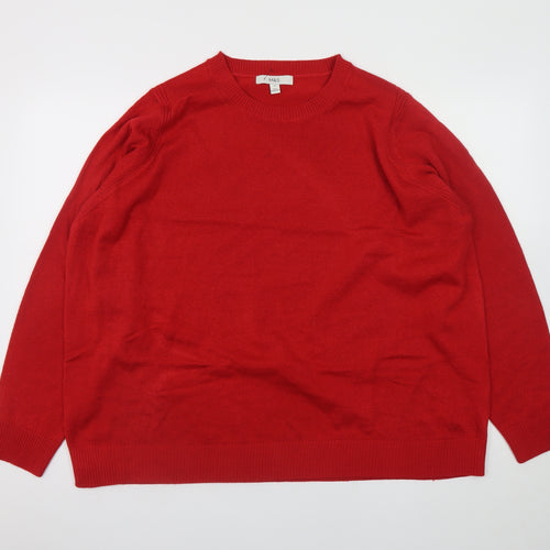 Marks and Spencer Women Red XL Pullover Jumper Crew Neck Knit