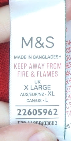 Marks and Spencer Women Red XL Pullover Jumper Crew Neck Knit