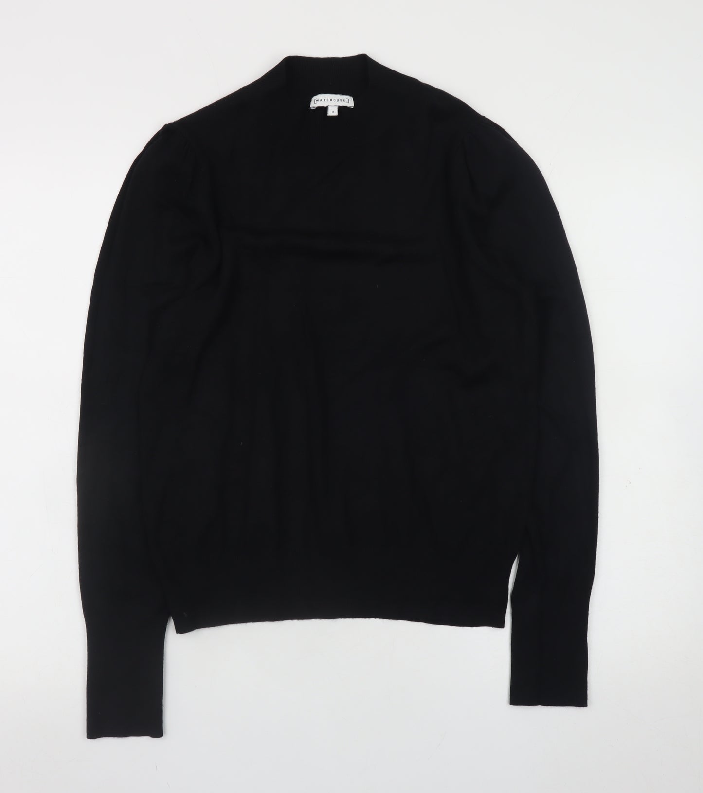 Warehouse Women’s Black High Neck Long Sleeve Jumper Size 14