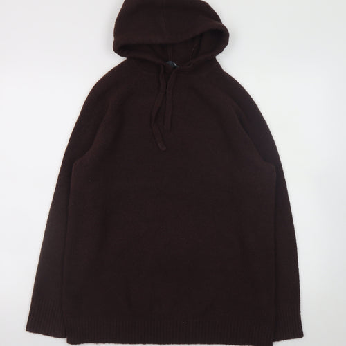 Marks & Spencer Women Brown Hooded Pullover Knit Jumper M