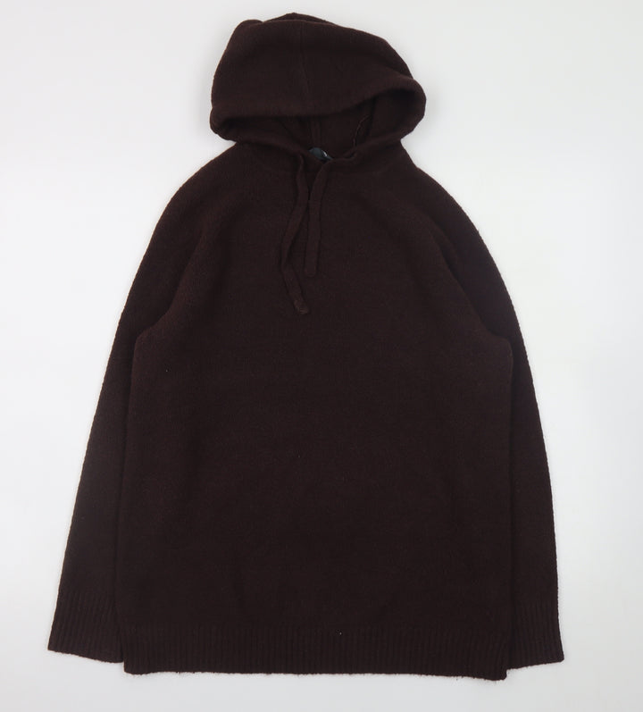 Marks & Spencer Women Brown Hooded Pullover Knit Jumper M