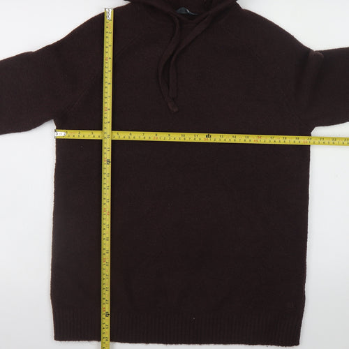 Marks & Spencer Women Brown Hooded Pullover Knit Jumper M