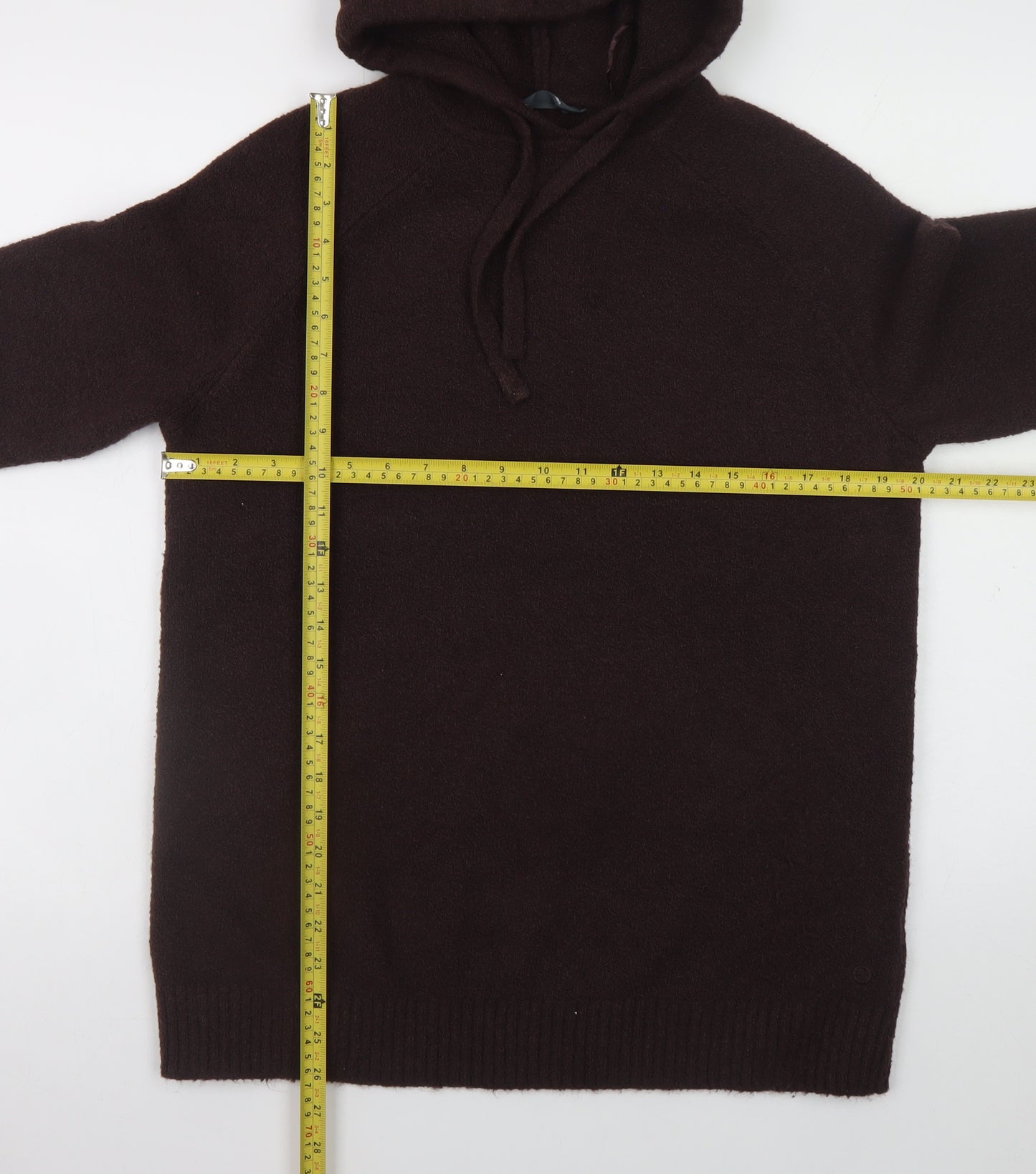 Marks & Spencer Women Brown Hooded Pullover Knit Jumper M