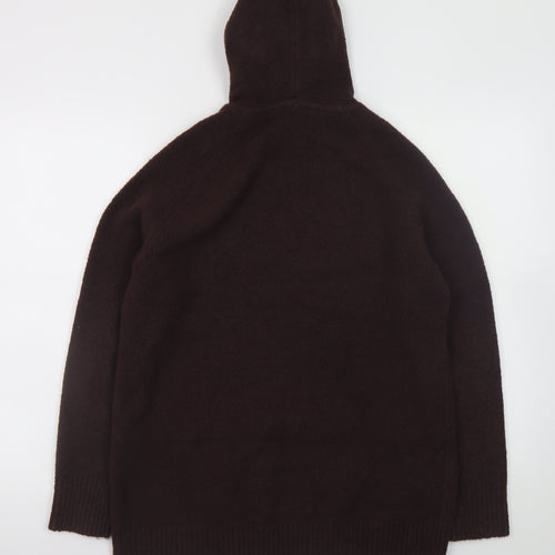Marks & Spencer Women Brown Hooded Pullover Knit Jumper M