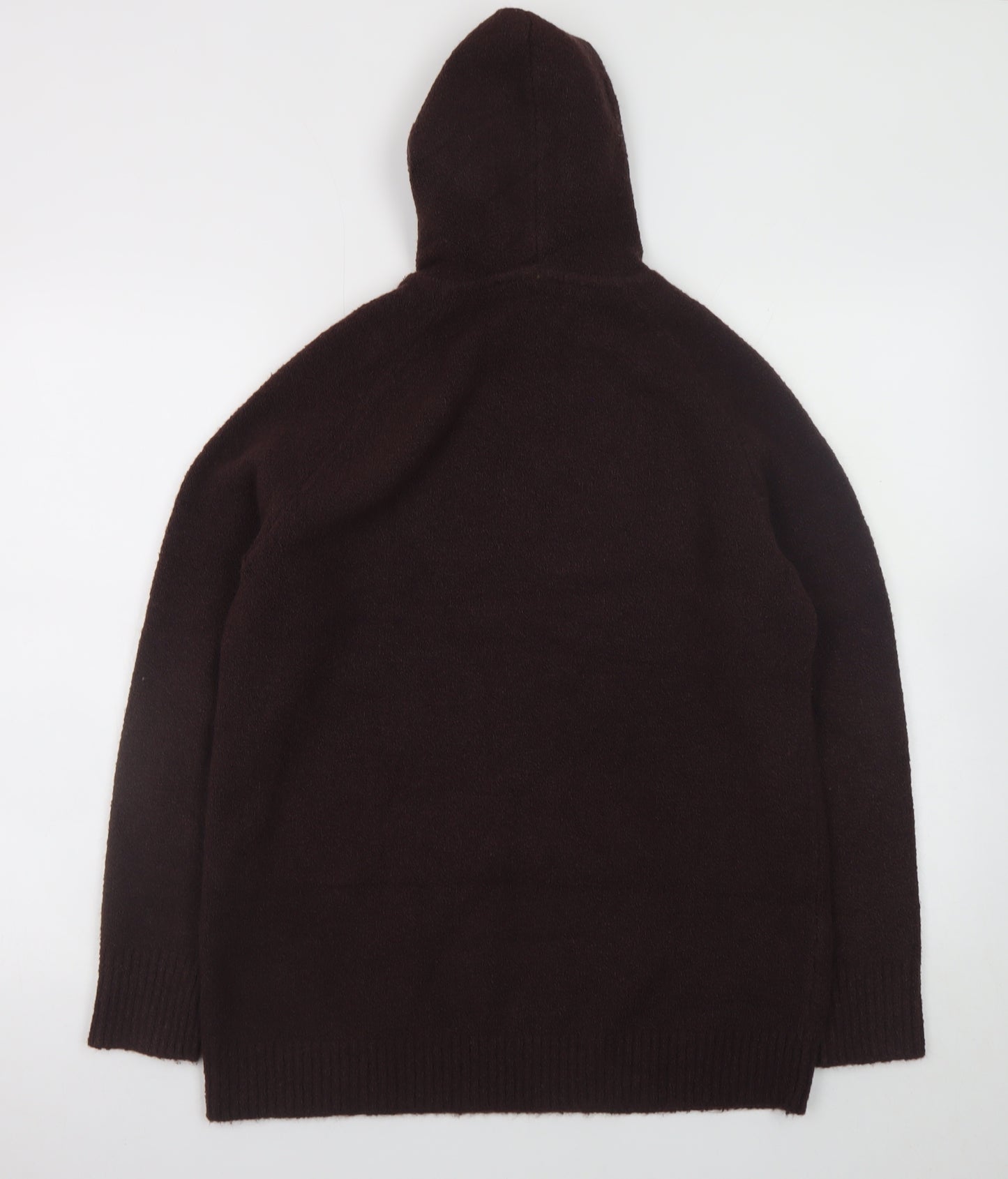 Marks & Spencer Women Brown Hooded Pullover Knit Jumper M