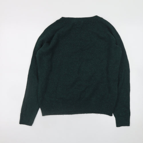 Fat Face Women's Green Wool Blend Animal Jumper Size 14