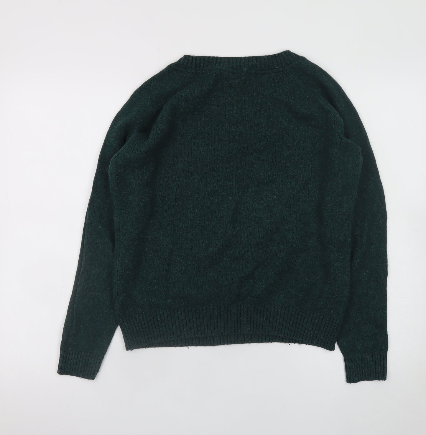 Fat Face Women's Green Wool Blend Animal Jumper Size 14