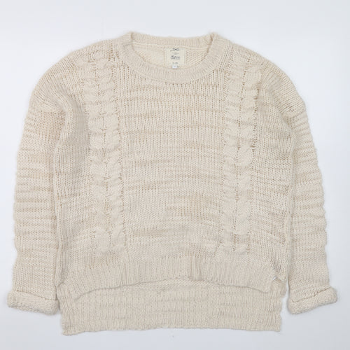 New Look Women Beige Cable-Knit Jumper Size 12