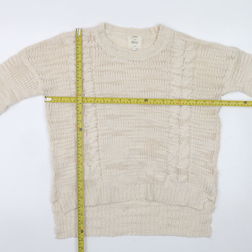 New Look Women Beige Cable-Knit Jumper Size 12