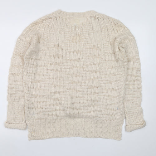 New Look Women Beige Cable-Knit Jumper Size 12