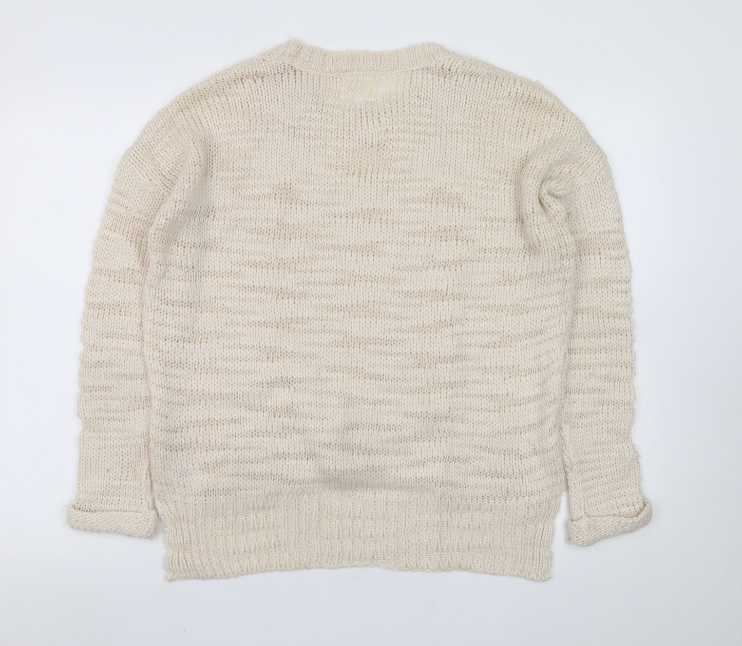 New Look Women Beige Cable-Knit Jumper Size 12