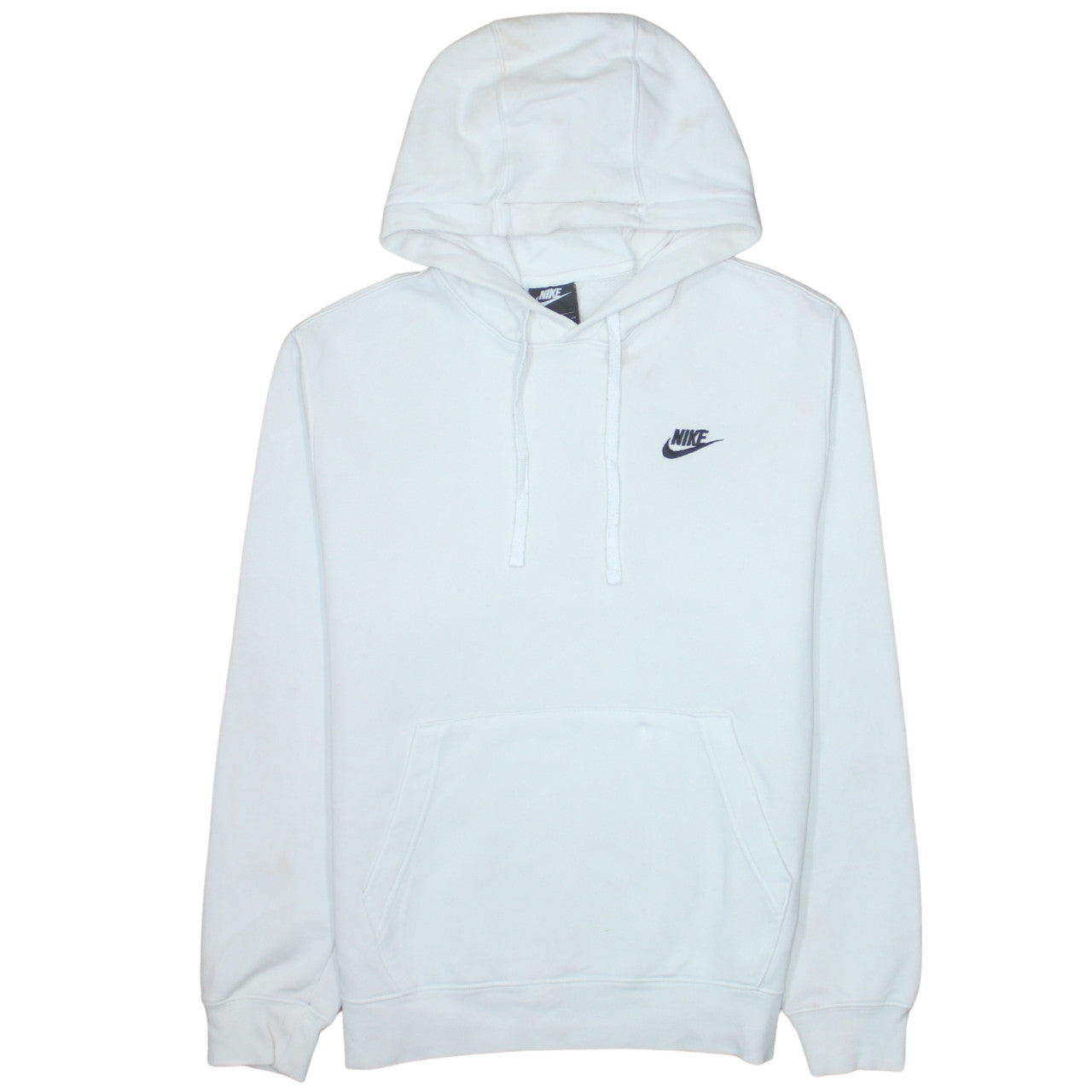 Nike Men's White Pullover Hoodie Small Fleece Regular Fit