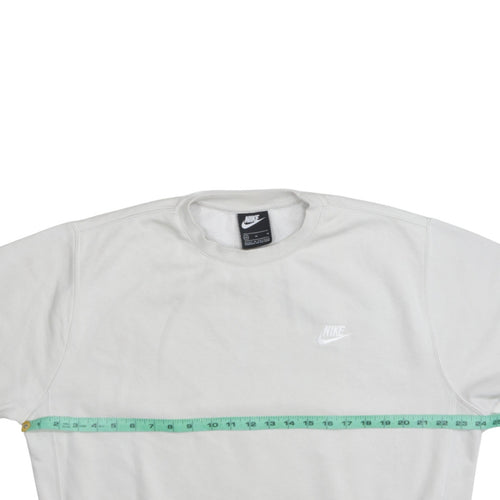 Nike Men's White Embroidered Logo Pullover Sweatshirt Size M