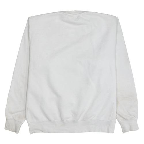Nike Men's White Embroidered Logo Pullover Sweatshirt Size M