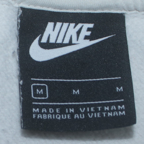 Nike Men's White Embroidered Logo Pullover Sweatshirt Size M