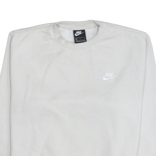 Nike Men's White Embroidered Logo Pullover Sweatshirt Size M