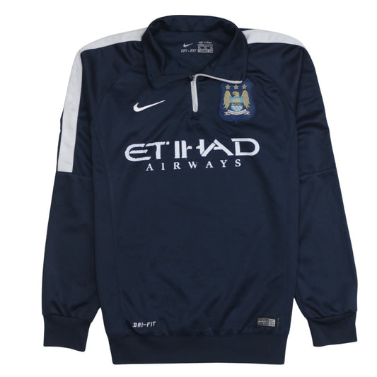 Nike Men's Blue MCFC 1/4 Zip Dri-Fit Sweatshirt XL