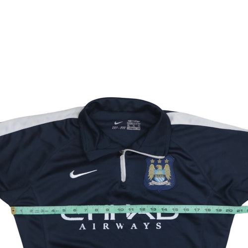 Nike Men's Blue MCFC 1/4 Zip Dri-Fit Sweatshirt XL