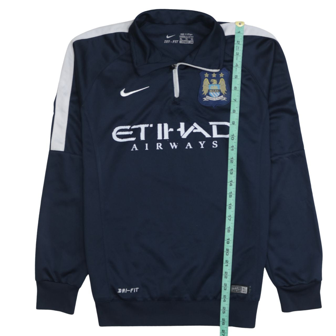 Nike Men's Blue MCFC 1/4 Zip Dri-Fit Sweatshirt XL