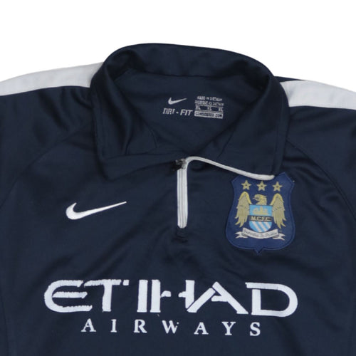 Nike Men's Blue MCFC 1/4 Zip Dri-Fit Sweatshirt XL