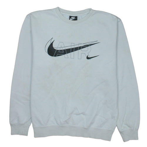 Nike Men White Air Logo Crew Neck Sweatshirt Size M