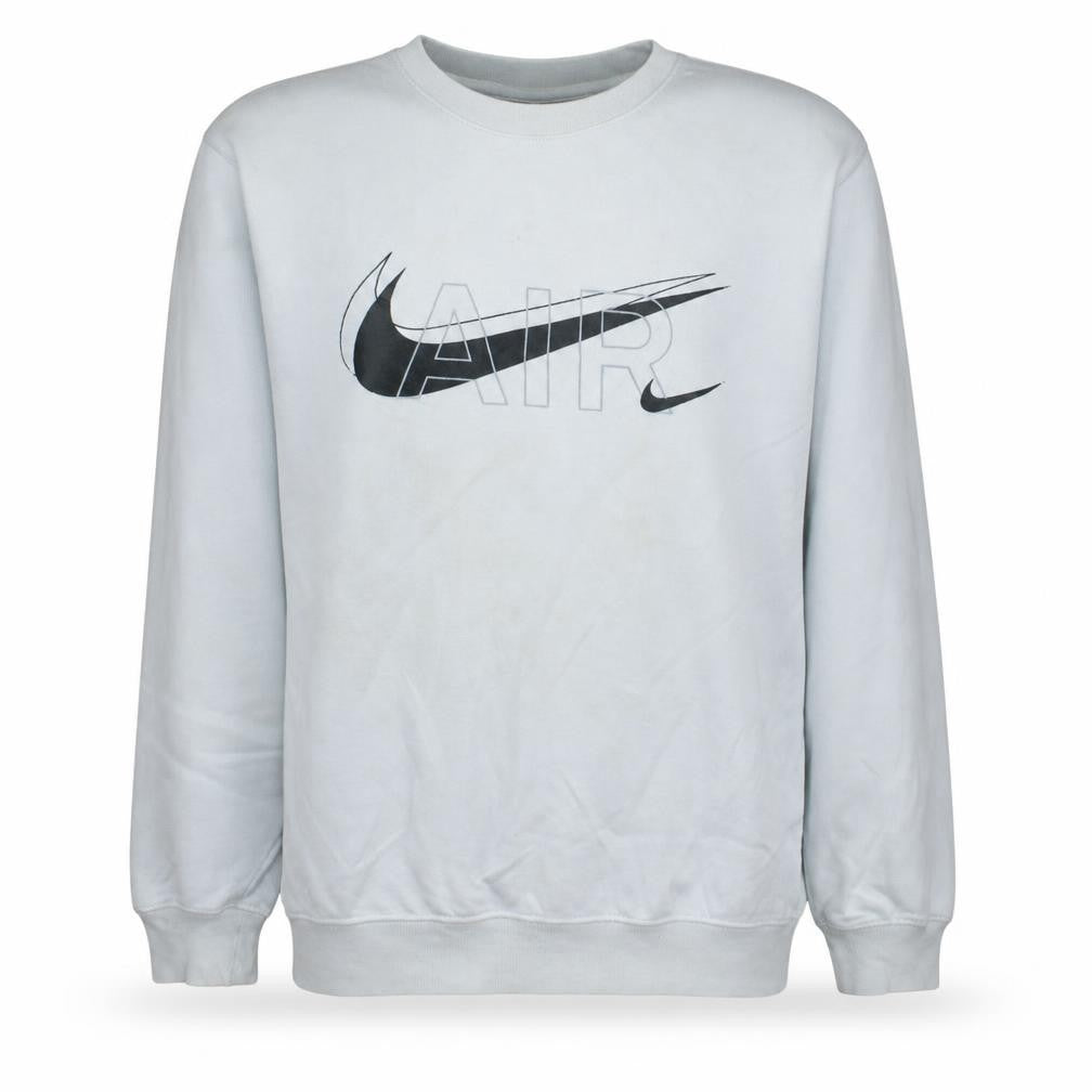 Front view of Nike Men White Air Logo Crew Neck Sweatshirt, size M