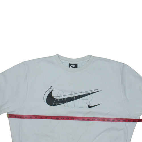 Nike Men White Air Logo Crew Neck Sweatshirt Size M
