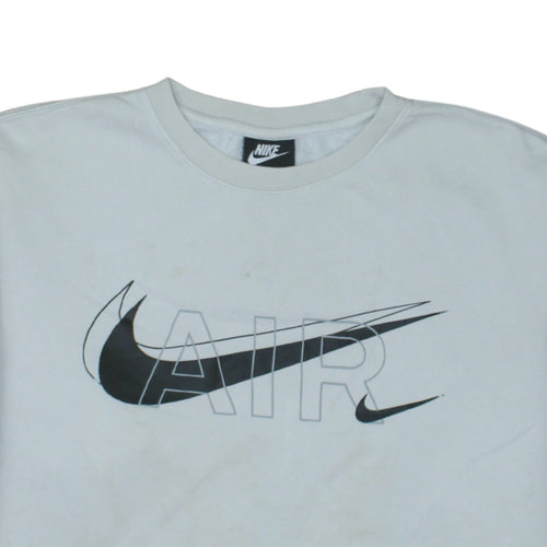 Nike Men White Air Logo Crew Neck Sweatshirt Size M