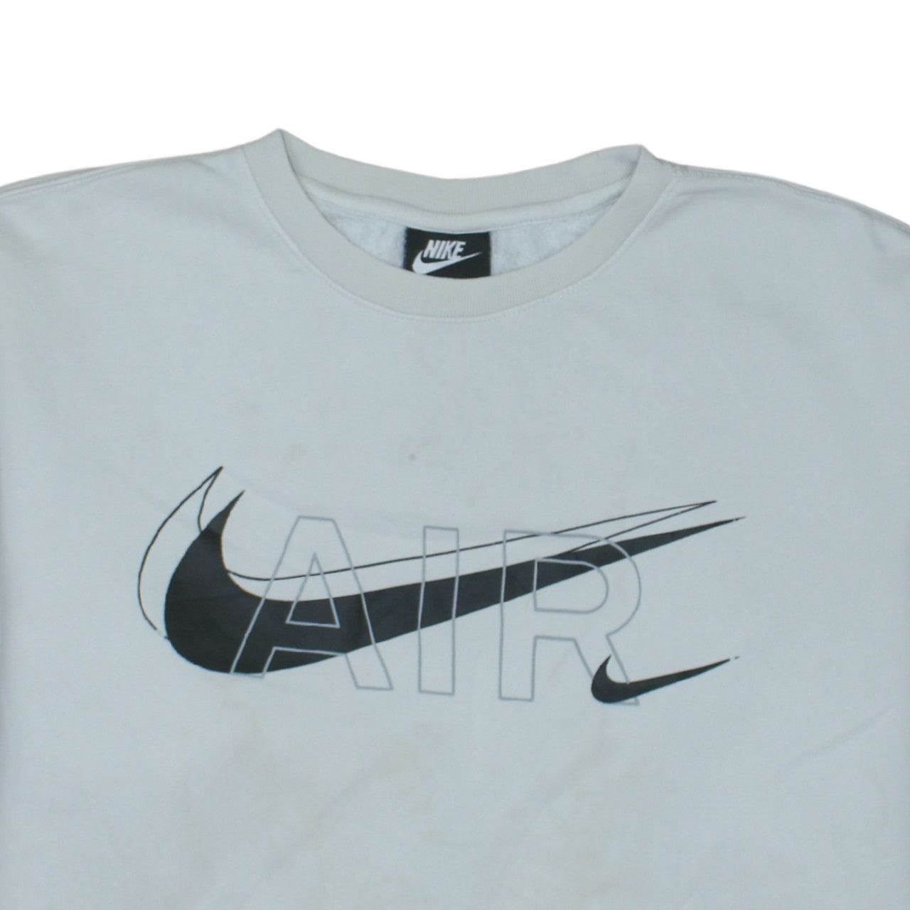 Nike Men White Air Logo Crew Neck Sweatshirt Size M
