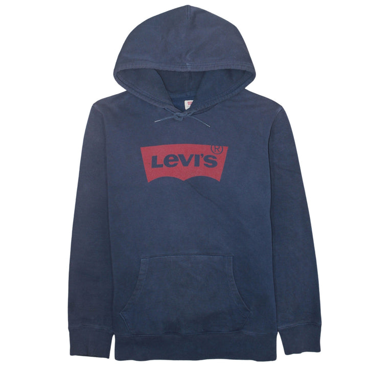 Levi's Men's Blue Pullover Hoodie L Logo Fleece Sweatshirt