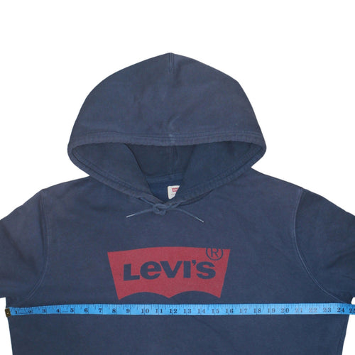 Levi's Men's Blue Pullover Hoodie L Logo Fleece Sweatshirt