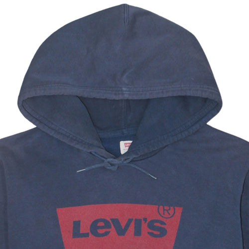 Levi's Men's Blue Pullover Hoodie L Logo Fleece Sweatshirt
