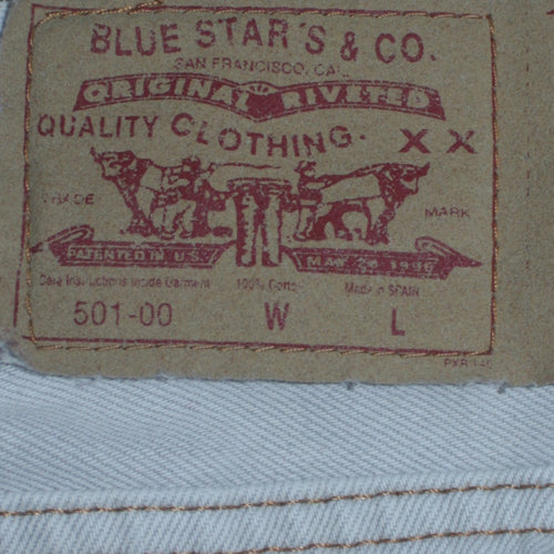 Blue Star Men’s Light Blue Straight Denim Jeans 38in Regular Fit Vintage